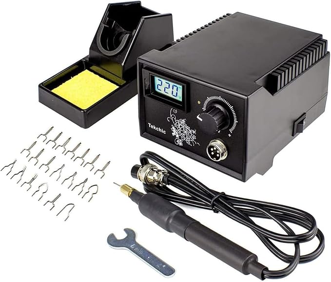 TEKCHIC 60W Precision Wood-Burning Tool creating intricate coastal designs on driftwood. Adjustable heat, fine detailing, and perfect for rustic pyrography projects.